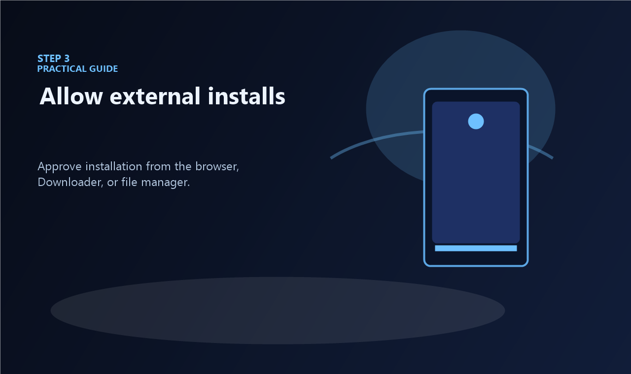 Allow installs from the tool you used