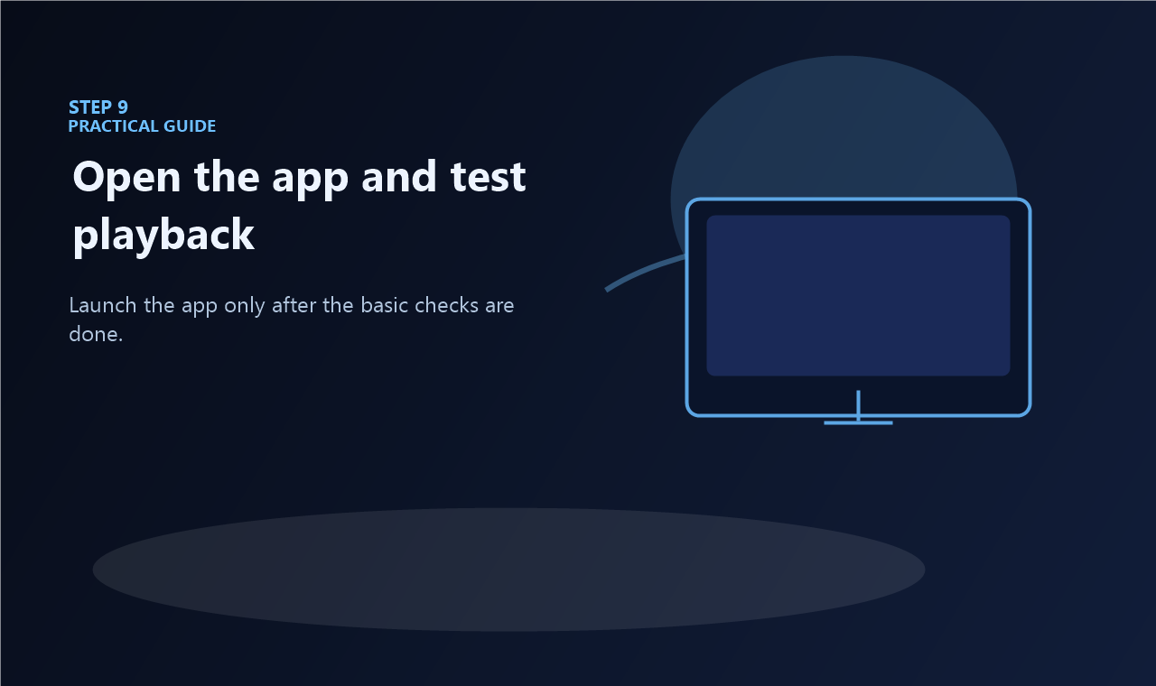 Finish installation and test the first launch